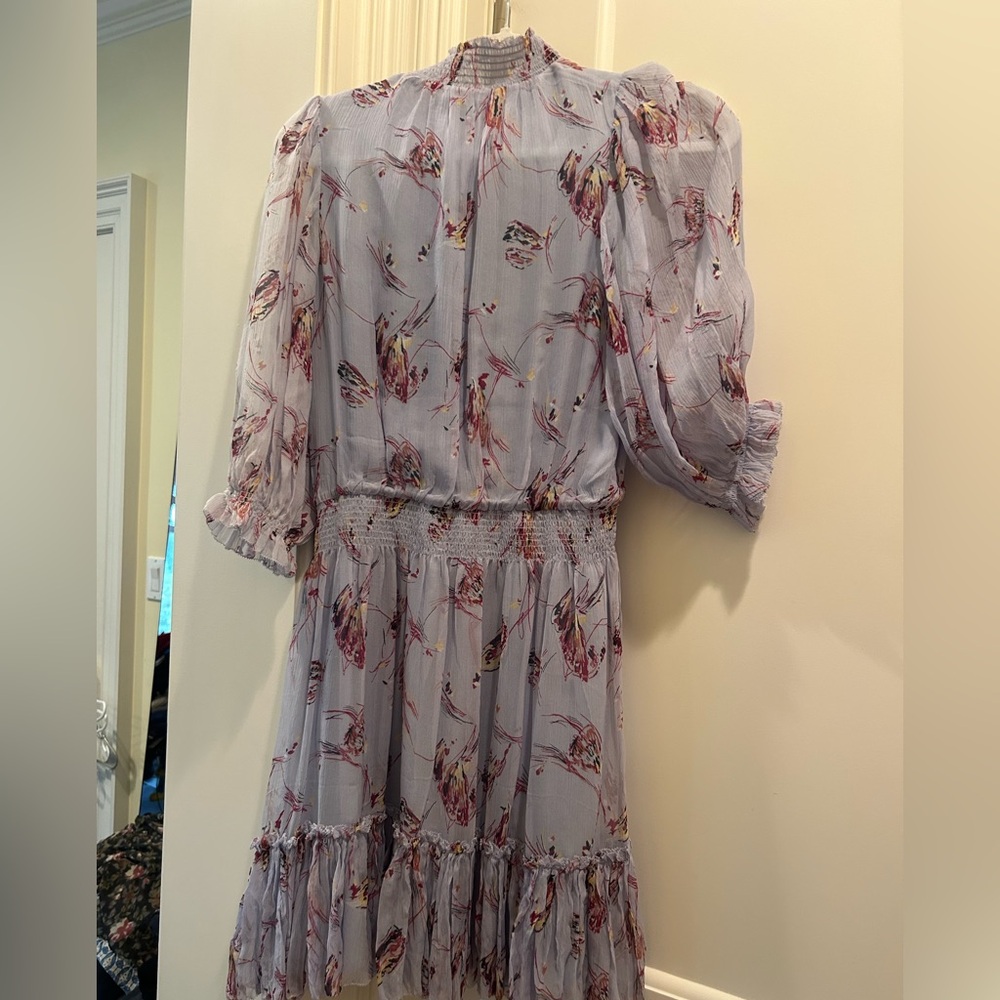 Joie Floral Midi Dress in Lavender and Pink